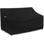 Dokon Copertura per Panca da Giardino a 3 Posti Impermeabile, Tessuto Oxford 420D, Antivento, Anti-UV, Copertura Panchina da Esterno con Prese d'Aria (163x66x63/89cm) - Nero