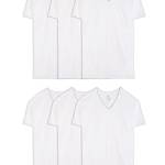 Fruit of the Loom Size V-Neck T-Shirt Intimo, Tall Man-Bianco-Confezione da 6, L Alto (Pacco da 6) Uomo