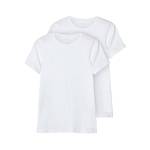 Name It Nkmt-Shirt Slim 2p Noos T, Bianco, 134 Bambini e Ragazzi