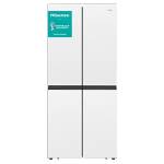 Hisense RQ563N4GW1 Frigorifero 4 Porte con Tecnologia Total No Frost, 432 L, Ante in Vetro Color Bianco