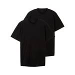 TOM TAILOR Girocollo Confezione Doppia di t-Shirt da con Scollo Tondo realizzate in Cotone, 29999-Nero, M (Pacco da 2) Uomo