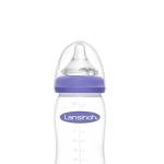 Lansinoh Baby Bottle with NaturalWave Teat (240 ml), Anti-Colic, Plastic 100% BPA & BPS Free, Medium Flow Silicone Teat which is Soft and Flexible, Purple