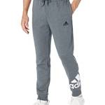 adidas Men's Essentials Fleece Tapered Cuff Logo Pants, Dark Grey Heather/Black, X-Large