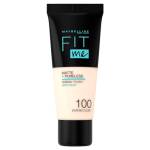 Maybelline New York Fondotinta Fit Me Matte&Poreless, Finish Opacizzante e Fissante, Tonalità: 100 Warm Ivory