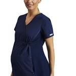 (X-Small, Navy blue) - Cherokee Women's Maternity Mock Wrap Knit Panel Top