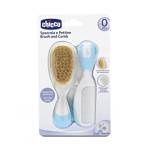 Chicco Set pettine e spazzola blu 400 g