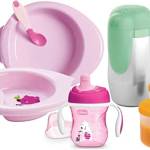 Chicco Set per la Pappa Composto da Tazza Training Cup, Primo Cucchiaio, Piatto Pappa Calda, Piatto Pappa Facile e Portavivande Termico, Età 6 Mesi +, Rosa, Versione per Bimba