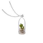 Collana Mini Cactus Kaki® La Felicità Specie Ant Apple - Pianta vera facile da curare - Bonsai