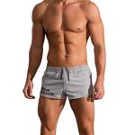 Alivebody Uomo Bodybuilding Pantaloncini corti Boxer Elastico 3 Inseam grigio 2XL