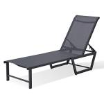 Mutaomay Chaise Lounge Chaise Chair, sedia a sdraio regolabile in 5 posizioni in alluminio, resistenza agli agenti atmosferici per patio, spiaggia, cortile, piscina 136,1 kg