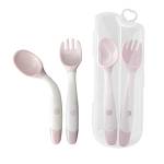 Tomedeks 2pcs Cucchiaio E Forchetta Da Addestramento Per L'alimentazione Del Bambino, Cucchiaio Di Apprendimento Flessibile Resistente Al Calore E Facile Da Impugnare (pink)