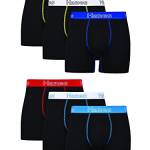 Hanes Boxer Elasticizzati Senza Etichette-Confezione da 6-Nero Corti, XL Uomo