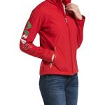 Ariat Classic Team Mexico Softshell Giacca impermeabile da donna, rosso - rosso - X-Large