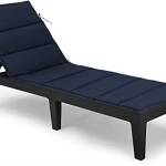 Maphissus Cuscino per chaise longue da esterni, colore blu navy, regolabile, resistente all'acqua, per sedie a sdraio, 172 x 21 cm x 2 cm