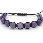 Braccialetto in Angelite Unisex, Shamballa il Bracciale Della Felicità, Regolabile Fatto a Mano, Pietre Dure