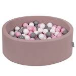 KiddyMoon Fodera Con Cerniera Per Piscina Per Bambini 90X30cm/200 Palline, Erica: Bianco/Grigio/Rosa Chiaro