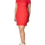 Tommy Hilfiger Abito a Polo Donna Slim Fit, Rosso (Cornell Red), S