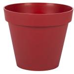 EDA - Vaso da fiori rotondo Toscana Ø 25 cm - Volume 6 L - Ø 25 x H.21 cm - Rosso Rubino