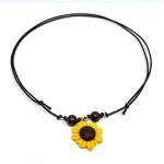 Collana girasole con cordino cerato