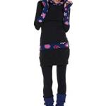 3Elfen Gotico Abito con Cappuccio Donna Casual con Pile Abiti Streetwear Nero Pink Lady s