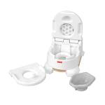 Fisher-Price - Vasino Design 4 in 1, vasino a Forma di Moderno WC per Neonati e Bambini Piccoli, per abituarsi all'Uso con Sgabello e Riduttore Rimovibile, Giocattolo per Bambini, 0+ Anni, HBX68