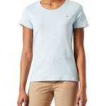 Tommy Hilfiger Slim Round-NK Top SS Camicia, Breezy Blue, M Donna