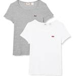 Levi's 2pack Tee 2 Pack Tee White +/Smokestack T-shirt da Donna, 2 Pack Tee White +/Smokestack Htr, XL