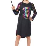 Harry Potter Rainbow Halogram Hermione Raglan - Abito da notte, nero, 6/6X, Nero