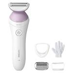 Rasoio da donna Philips Serie 6000 - Rasoio cordless con 4 accessori inclusi Guanto esfoliante, pettine regola altezza (Modello BRL136/00)