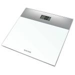 Salter 9206 SVWH3R - Bilancia elettronica in vetro, capacità massima 180 kg, piattaforma in vetro temprato, display LCD di facile lettura, attivazione step-on, batterie incluse, argento/bianco