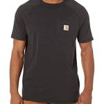 Carhartt Maglietta da lavoro da uomo Force Relaxed Fit a maniche corte Raglan, Nero , S