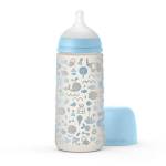 Suavinex Biberon con Tettarella Simmetrica SX Pro in Silicone a Flusso Denso, per Bambini dai 6 Mesi in su, 360 ml, Azzurro