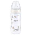 NUK - Biberon con tettarella in silicone, taglia 1 (0-6 mesi), Nero (Black), 300 ml