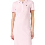 Tommy Hilfiger Abito a Polo Donna 1985 Slim Pique Slim Fit, Rosa (Pastel Pink), L