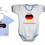 Zigozago - PERSONALIZZABILE - Set MONDIALI GERMANIA composto da bavaglino + Body + portaciuccio