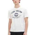 TOM TAILOR T-Shirt da con Stampa Logo Realizzata in Cotone, 20000-Bianco, XL Uomo