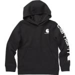 Carhartt Boys' Long Sleeve Hooded Sweatshirt, Caviar Black, Large (14/16)