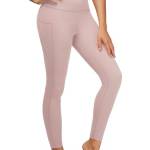 Stelle Pantaloni da yoga Capri da donna con tasche, leggings essenziali a vita alta per allenamento, Argilla rosa, 3XL