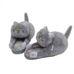 SUYGGCK Pantofole in Peluche Coccolone Abbracci Pantofole da Gatto da Donna Uomo Inverno Casa Scarpe da Pavimento Peloso Pancetta Ragazza Bianca Muli Divertenti Simpatiche Pantofole-Grey,7