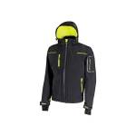 U-Power SPACE, Giacca Softshell, con Cappuccio Staccabile, Tasche Ampie, Full Zip, Antivento, Impermeabile, Tessuto Resistente, Confortevole (BLACK CARBON - 4XL)