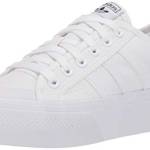 adidas Originals Women's Nizza Platform Sneaker, White/White/White,7 M US