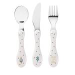 LÄSSIG Set di Posate per Bambini 3 Pezzi Cucchiaio Forchetta Coltello Manico in Plastica in Acciaio Inossidabile/Cutlery 3 Pcs Garden Explorer