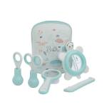 Bebeconfort Set toilette neonato, kit per la cura del neonato con Termometro, Forbici, Tagliaunghie, Pettine e Spazzola per Bambini, idea regalo nascita, colore Water World (Blu)