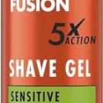 Gillette Fusion, gel da barba da uomo, 200 ml, con olio di mandorle, per pelli sensibili, effetto 5 volte: pulisce, idrata, protegge, rinfresca e lenisce, regalo per uomini