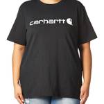 Carhartt T-Shirt Pesante, Vestibilità Ampia, Manica Corta, Grafica del Logo Donna, Nero (Nero), S