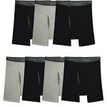 Fruit of the Loom Men's CoolZone Boxer Briefs, 7 Pack - Black/Gray, Small