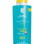 BioNike Defence Sun Baby & Kid - Latte Solare Fluido per Bambino e Neonato SPF 50+, Azione Protettiva, Effetto Waterproof e Anti-sabbia, Lenisce e Ripara la Pelle, 200 ml