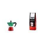 Bialetti Moka Express Italia Collection (Tricolore) Caffettiera, Alluminio, 3 Tazze & Perfetto Moka Caffè Macinato, Gusto Classico - 1 X 250 Gr