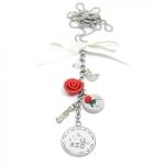 Collana Piccolo Principe volpe e rosa con frase e charms - collana lunga Piccolo Principe