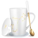 Fullcci - Set di tazze da caffè Creative Constellation, capacità di potenziamento, tazza da tè per acqua di cacao, latte (scorpio-bianco)